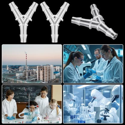 8 Pcs 5mm Tube Connector Y Water Fitting 3way Hose Splitter Plastic Hose Connector BarbPipe Tubing Joint Splicer Connectors Cannula for Pipe Household Transparent