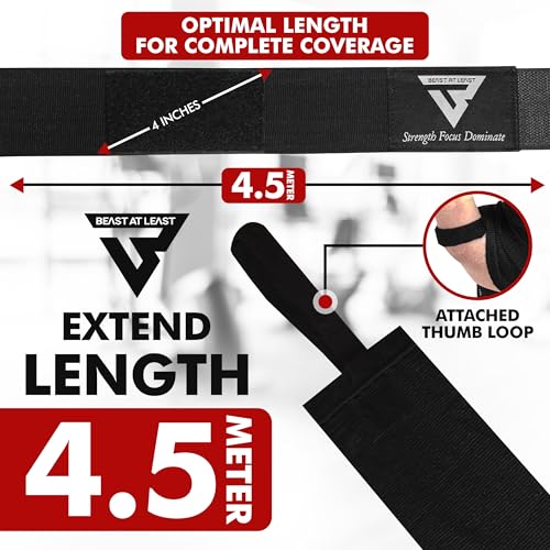 Boxing Hand Wraps, 180 Inches Inner Gloves with Thumb Loop | Elasticated Knuckle Protection for Martial Arts | Soft Under Mitts for Muay Thai, Kickboxing, MMA, Punching Bag Men Women - color: Black