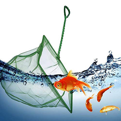Aquarium Fishing Net Fish Tank Cleaning Tools Fine Mesh Net with Plastic Handle Green 8 Inch - size: 8 Inch