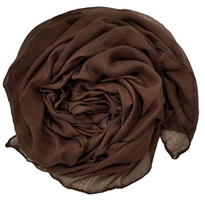 woogwin Women's Scarf Lady Light Soft Fashion Solid Shawl Wraps - color: Coffee
