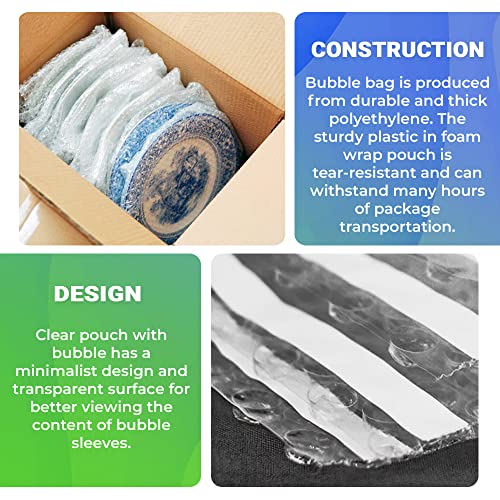 Shipping Bubble Bag, 15 x 17.5 Inches. 1500 Pack Clear Bags for Packaging. Self Seal Bubble Pouches for Packing. Waterproof Polyethylene Storage Moving Bags. Packing Materials for Fragile Items - size: 15" x 17.5" / 1500 Pack
