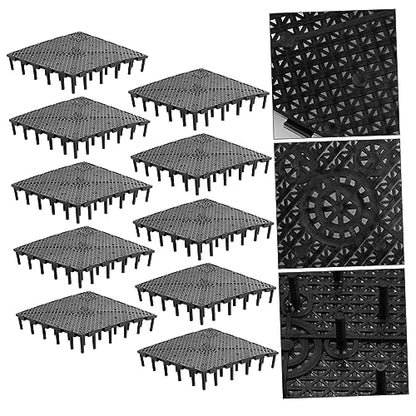 BESPORTBLE 20 Pcs Bottom Plate Fish Tank Bottom Aquarium Egg Crate Fish Tank with Divider Clapboard Pump and Live Fish Grid - color: Blackx2pcs, size: 10pcsx2pcs