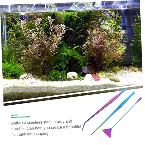 BESPORTBLE 3pcs Aquarium Tank Cleaning Kit Set Stainless Steel Spatula Tweezers for Aquatic Plants