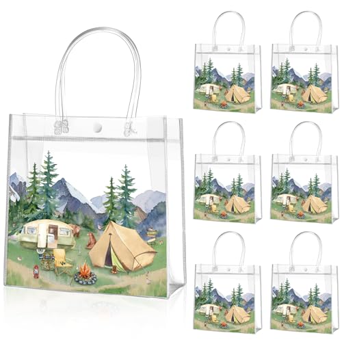 Aliceset 20 Pcs Camping Goodie Bags Camping Party Bags 8x8x3.15 Inch - style: Camping Party
