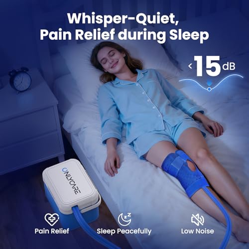 ONLYCARE Ice Machine for Knee After Surgery, Portable Cold Therapy Machine | Program Timer Ice Therapy Machine with Quiet Pump, Cold Compress Pad for Ankle Arm Joints Sports Injuries Cryotherapy Machine