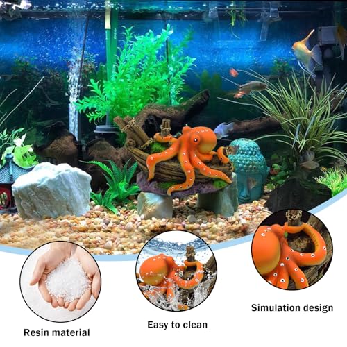 Octopus Decor, Small Octopus Fish Tank Decorations, Aquarium Decorations Ideal Gift for Love Fish Farming