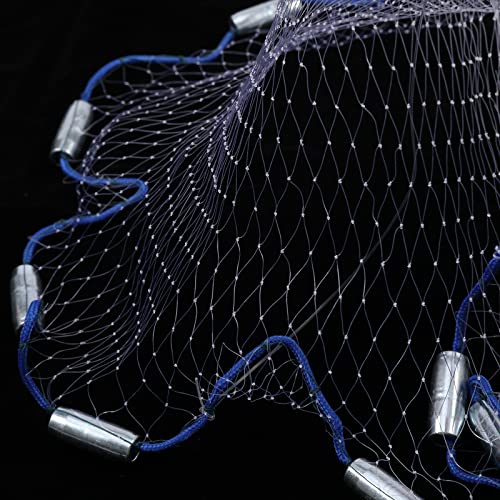 Fish Cast Net American Saltwater Hand Throw Heavy Duty Zinc Sinker Weights for Bait Trap Fish 4/6/8Ft Radius - size: 4 FT