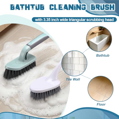 9 Pcs Cleaning Brush Set with Squeegee, Crevice Gap Brushes, Handheld Scrub Brush and Hard Bristle Detail Brushes Multi-purpose Household Cleaning Tools for Kitchen Bathroom Sink Grout Window