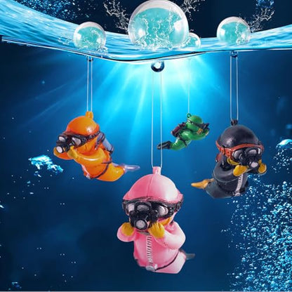 2-Pack Floating Fish Tank Decorations, Little Diver Aquarium Decoration Aquarium Accessories Fish Playmate for Fish Tank(Pink& Green)
