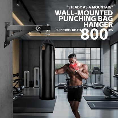 Heavy Duty Punching Bag Hanger, Wall Mounted Punching Bag Hanger, Adjustable Length and Height Heavy-Duty Punching Bag Bracket, Suitable for Home Gym - style: Length Adjustable