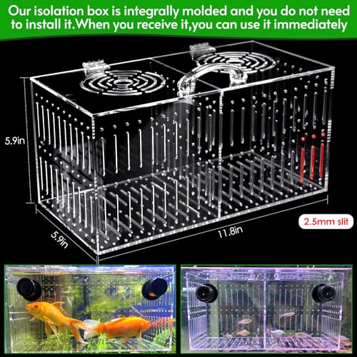 Magnet Acclimation Box for Saltwater Fish Quarantine Aquarium Isolation Box for Aquarium Fish Anemone Reef Coral - size: 11.8Inch*5.9 Inch*5.9 Inch
