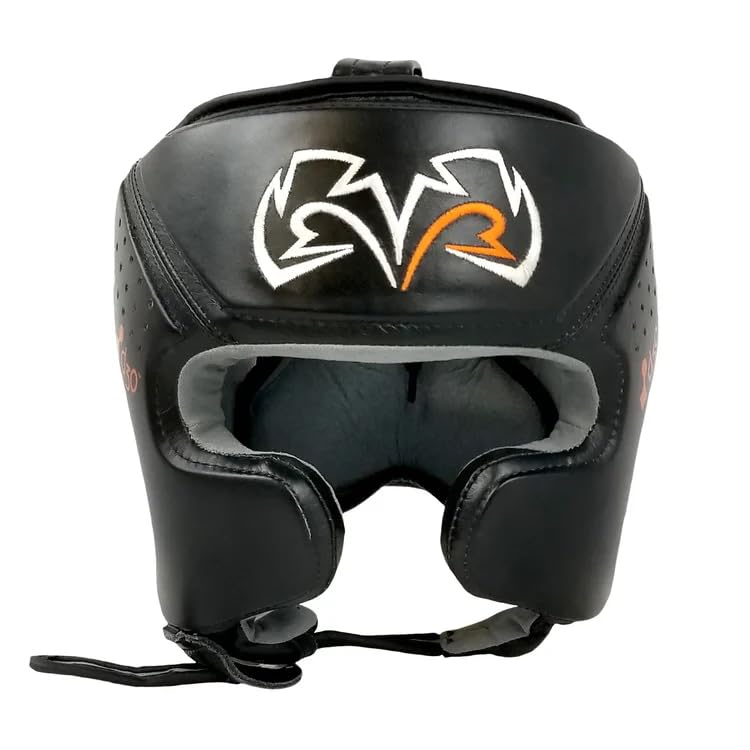 RIVAL Boxing RHG10 Intelli-Shock Headgear, D3O Front and Side Padding, Hook and Loop Back Adjustment with Lace on Top, and Anatomical Rear Head Pad Every Time - color: Black, size: Medium