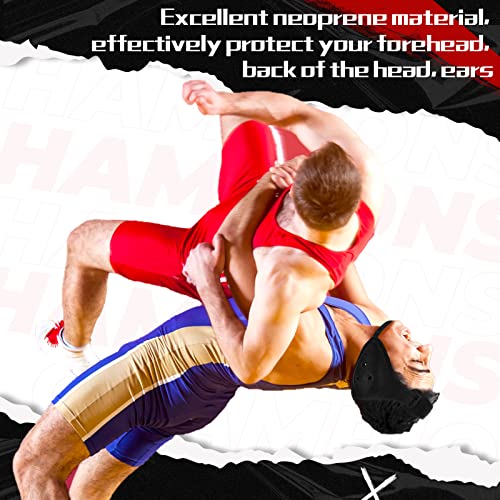 Hoteam 3 Pcs Wrestling Soft Ear Guard Grappling Headgear Kids Wrestling Gear Protective Headgear for Kids Youth Adults Boys Girls MMA BJJ Jiu Jitsu, 3 Colors