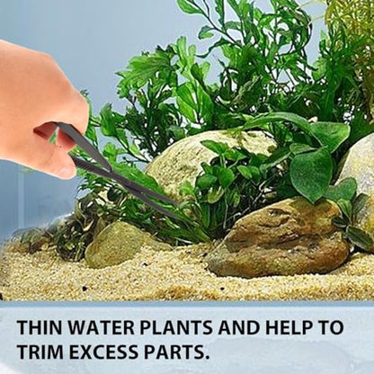 POPETPOP Aquarium Scissors for Plants Water Grass Trimmer Professional Fish Tank Scissor Curved Spring Action Tool for Aquascaping Small Thin Aquatic Plant Trimming 6.10 Inch