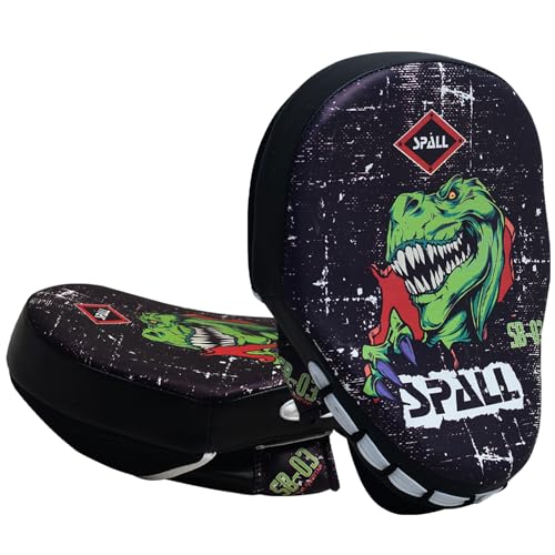 Curved Boxing Pads - Boxing Mitts and Punch Pads, Muay Thai MMA Focus Boxing Mitts Suitable for Boxing, Kickboxing, Karate, and Martial Arts - color: Dino-Black
