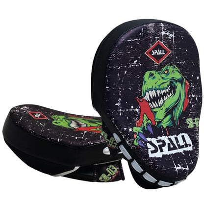 Curved Boxing Pads - Boxing Mitts and Punch Pads, Muay Thai MMA Focus Boxing Mitts Suitable for Boxing, Kickboxing, Karate, and Martial Arts - color: Dino-Black