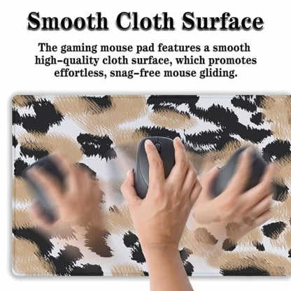 Gaming Mats XXL Keyboard and Mouse Pad - Extra Large Desk Mat for Men With Non-Slip Rubber Base 35.4 X 15.7 for Game Office, Animal Leopard Print - color: Animal Leopard Print