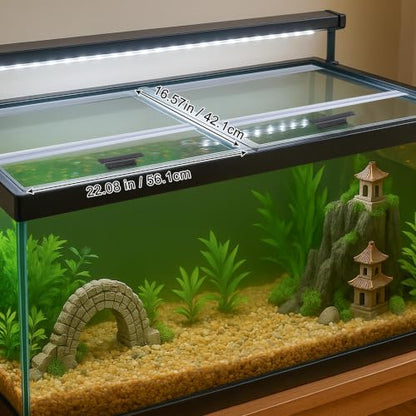 2PCS Set 22.08x16.57x0.16in（Each Piece） Clear Tempered Glass Canopy | 75/90/110 Gallon Aquarium Fish Tank Hoods For Aqueon - size: 2PCS-22.08x16.57in