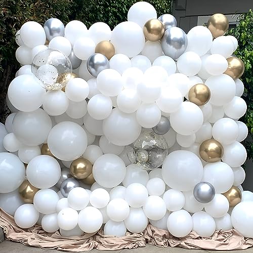 Voircoloria 110pcs White Latex Party Balloons, 12inch - color: 03 White, size: 12 inch - 110pcs