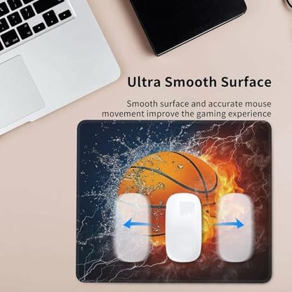 Cool 3D Basketball with Flame Print Printed Art Mousepad Non-Slip Rubber Base Mouse Pads for Computers Laptop Office Desk Accessories Mouse pad 7.9 x 9.5 in - color: Basketball