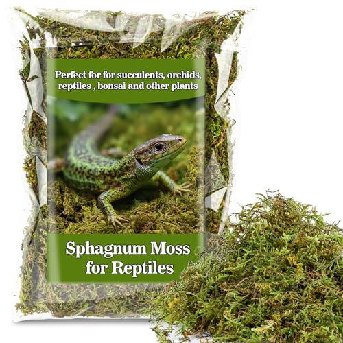 Sukh Sphagnum Moss for Reptiles - 5.5 OZ Reptile Peat Moss Terrarium Bedding Reptiles Lizard Substrate for Reptile Tank, Snake, Leopard Gecko, Ball Python, Crested Gecko, Turtle, Frog, Hamster - size: 5.5 Ounces