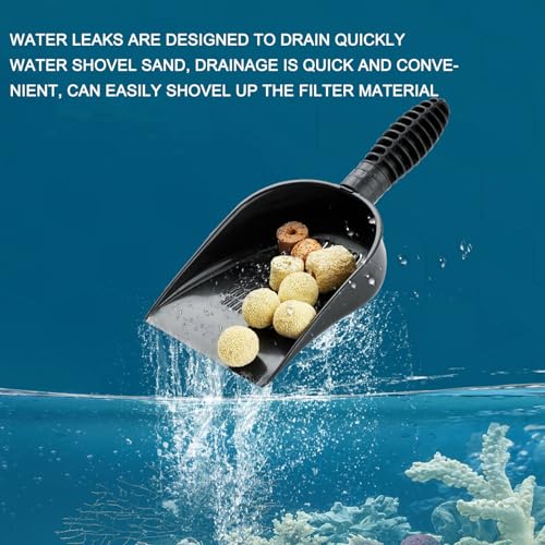 ZJchao PVC Aquarium Sand Scooper, Multifunctional Terrarium Substrate Litter Cleaner Reptile Sand Shovel, with Quick Drainage System, Suitable for Various Scenarios