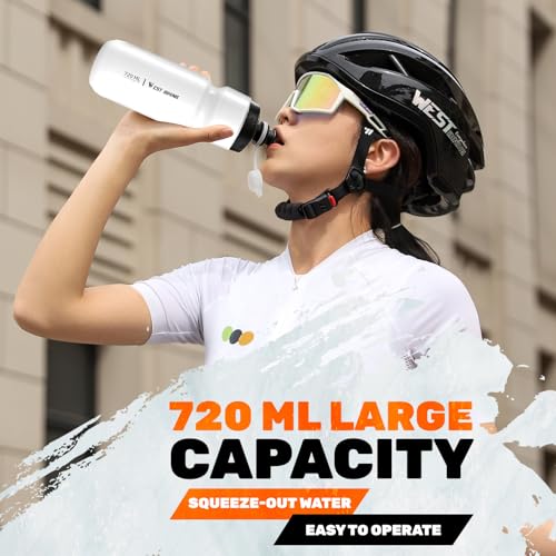 Bike Water Bottle Cage with Bottle, Durable Ultralight Plastic Water Drink Holder Rack, Lightweight PC Water Bottle Holder for Bicycle, Cycling Bottle Holder Cages for MTB, Road Bike(White) - color: White