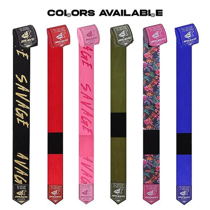 BeSAVAGE Hand Wraps 180 Inch Elastic Boxing Bandages with Knuckle Guards for Muay Thai, MMA, Kickboxing, Martial Arts, Punching Bag Training - Wrist & Knuckle Protection for Men, Women, Youth