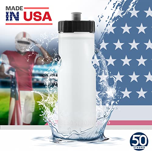 50 Strong | Bulk Water Bottles, 24-Pack, 22 oz, Sports Squeeze, Clear - color: Clear