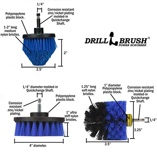Drill Brush Aquatic Cleaning Brush Set - Fish Tank Accessories - Boat Accessories - Aquarium Scrubbing Kit - Swimming Pool Brushes - Pool Cleaning Household Set - Fish Tank Cleaner - Cleans Boat Seats - color: Blue