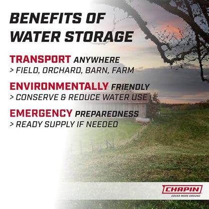 Chapin 97005: 25 Gallon Water Storage Tank, Utility Water Tank, Water Supply, for Farms, Acreage, Gardens, Orchards, Translucent White - size: 25 Gallon