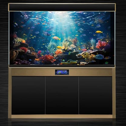 Aquarium Background Sticker for Fish Tank, PVC Wall Film for Long Lasting Use, Decorative Backdrop for Aquatic Plants and Fish Display,120x30cm - size: 120x30cm