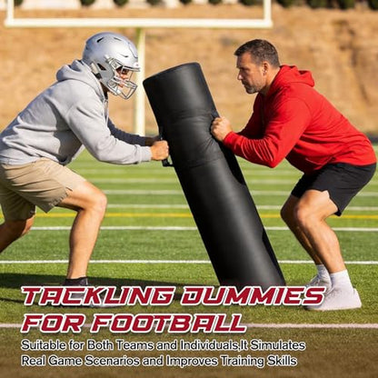 Tackling Dummies for Football Heavy Duty PU Leather Tackle Dummy with High Density Foam and Handles 12 * 48 Inch Tackle Equipment for Youth Football, Contact Drills, Martial Arts