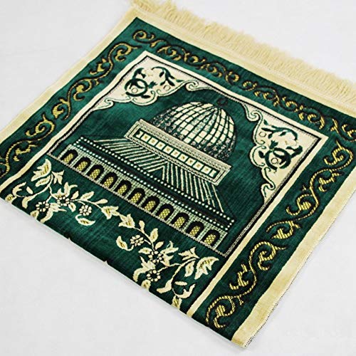 XINNI Muslim Prayer Rug Islamic Praying Rug Mat Carpet Thick Soft Fabric Green - color: Green