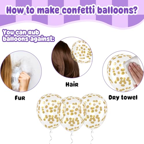 Purple Balloons, 60Pcs Purple and Gold Balloon for Birthday Wedding Supply - color: Purple Gold
