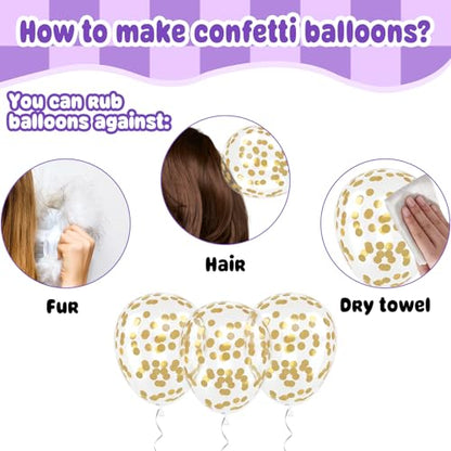 Purple Balloons, 60Pcs Purple and Gold Balloon for Birthday Wedding Supply - color: Purple Gold