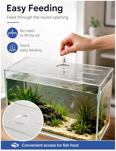 Transparent Fish Tank Lid with Air Slots, 0.12 inches Thick, Anti-Jump Cover for DIY Aquariums, Perfect for Daily Fish Care (111x20cm) - size: 91x25cm