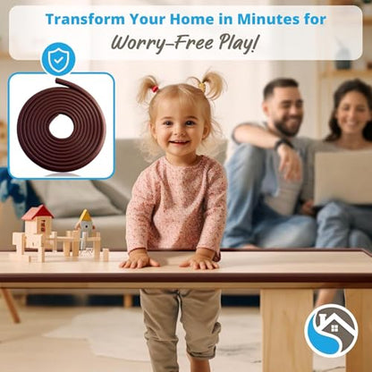 Furniture Edge Guards | 16ft Protective Protective Foam Cushion | Baby Child Proofing Set NonToxic for Table, Fireplace, Countertop | Brown - color: Brown, size: 16ft