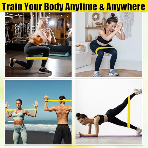 Deekin 20 Pcs Resistance Bands Resistance Loop Exercise Bands Exercise Equipment Elastic Drap Ring for Women and Men Home Fitness, Gym, Yoga - color: Yellow, size: 25 lbs