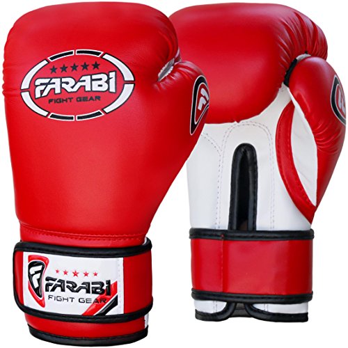Farabi Sports Kids Boxing Gloves 6-oz Red Kick Boxing Punching Bag Pads Training