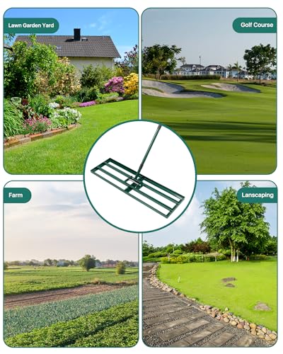Lawn Leveling Rake, 30 x 10, Yard Leveling Rake for Soil | Smooths Soil, Topsoil, Sand and Gravel for Lawn Seeding, Garden Beds, Backyard Landscaping, Paver Bases and Yard Projects - size: 30 Inches