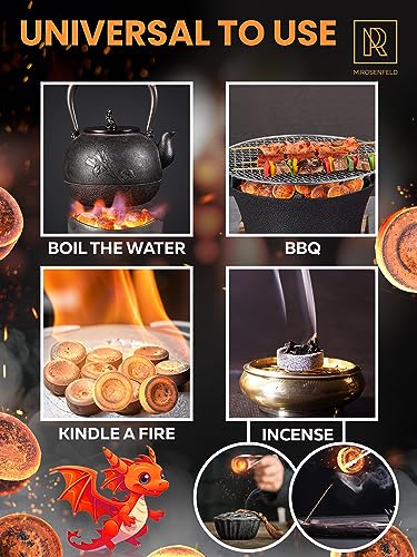 Charcoal Discs to Burn Incense - 60 pcs Charcoal for Incense Burning - 33 mm Most Quick Light Coals Tablets by M. Rosenfeld - 33 mm Resin Burner Rolls – Pack of 60 Instant Fire Coal Tablets - color: 60 Pcs Quick Light Coals