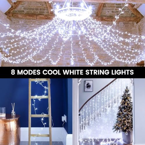 4 Pack 200 LED Battery Operated String Lights, Twinkle Lights Cool White - color: Cool White, size: 4PK(50LED)