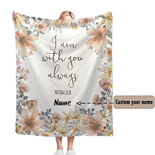 AMITAYUS Custom Bible Verse Blanket with Name - Personalized Christian Gifts for Women Customized Religious Sympathy Inspirational Spiritual Throw Gift for Family Friends 80" x60 '' Queen Size - color: Custom Bible Verse, size: Large 80"x60