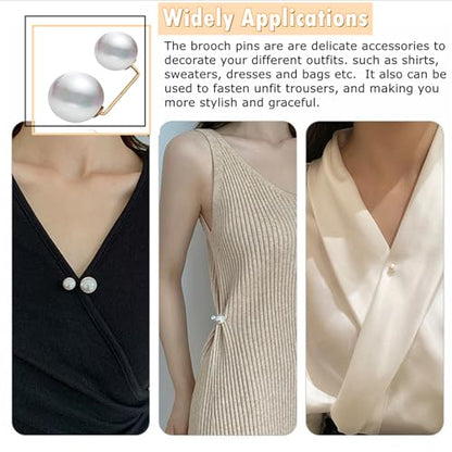 76 Pcs Pearl Brooch Pins Set, Scarf Ring Clips and Sweater Safety Pins