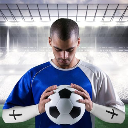 Shyyween 4 Pairs Faith Cross Arm Sleeve for Baseball Football - color: White