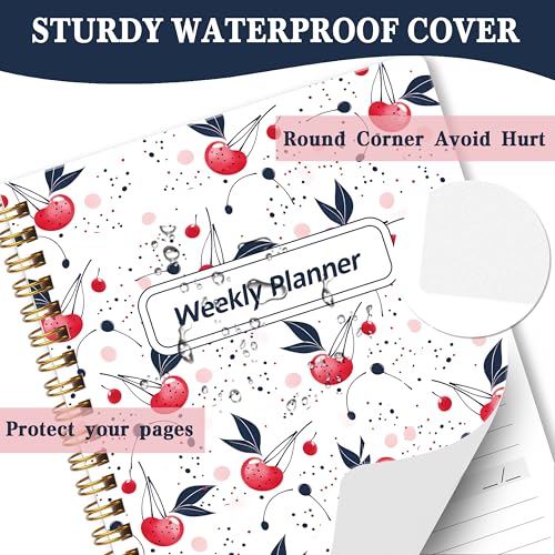 Undated Weekly Planner with To-Do List & Habit Tracker, 5.7" x 8" | 52 Weeks, 2-Page Weekly Spreads, Spacious Writing Space, No-Bleed Paper, Smooth Writing, Waterproof PVC Cover, Spiral Bound - color: White-01