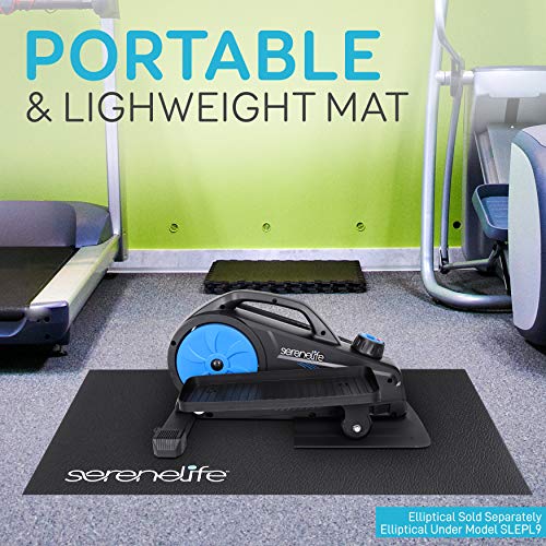 Elliptical Fitness Exercise Equipment Mat - Exercise Machine Floor Mat, Elliptical Mat, Fitness Mat, Gym Mat, Jump Rope Mat w/Durable with Non-Slip Texture - SereneLife SLELMAT5