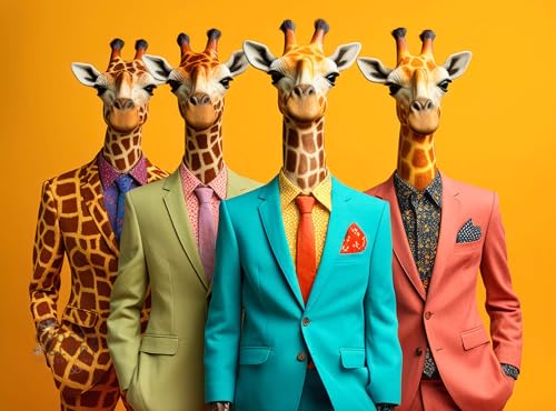 Cross & Glory | Jigsaw Puzzles for Adults | The Fab Four Giraffes - color: The Fab Four Giraffes