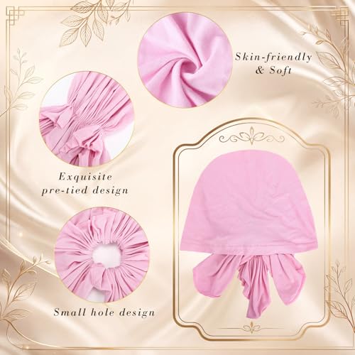 Syhood Slip on Pre Tied Head Scarves for Women - color: Purple Series